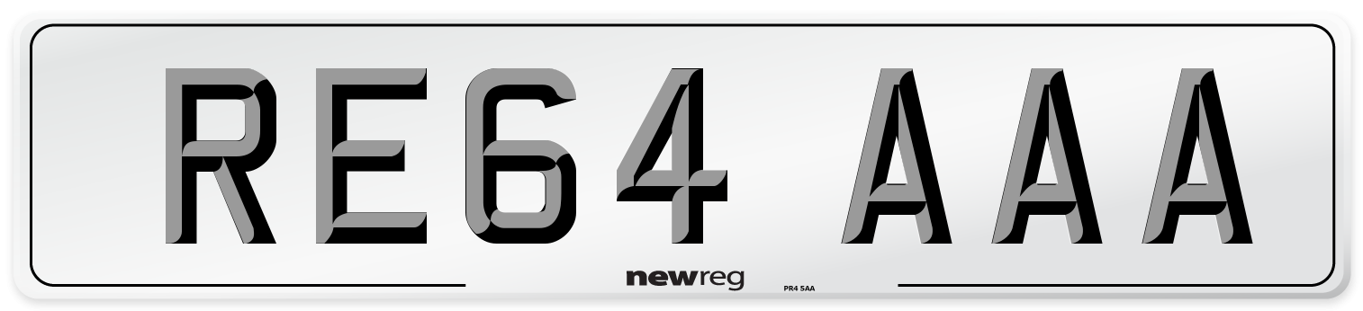 RE64 AAA Number Plate from New Reg